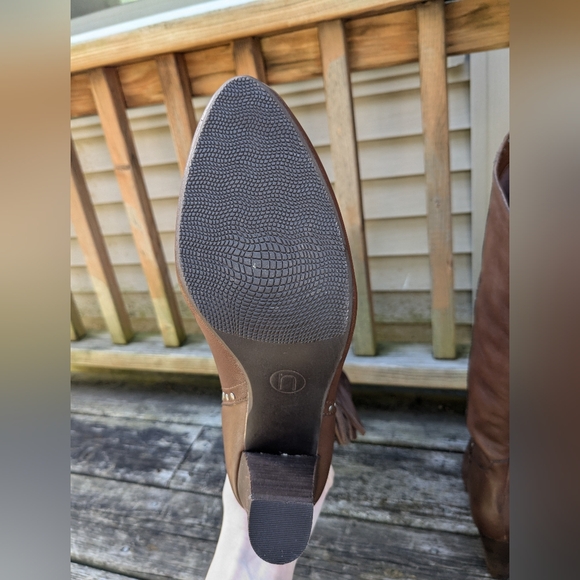 Nicole Ageless Over The Knee Leather Fringe Pointed Toe Boots Size 8.5 - Picture 9 of 12